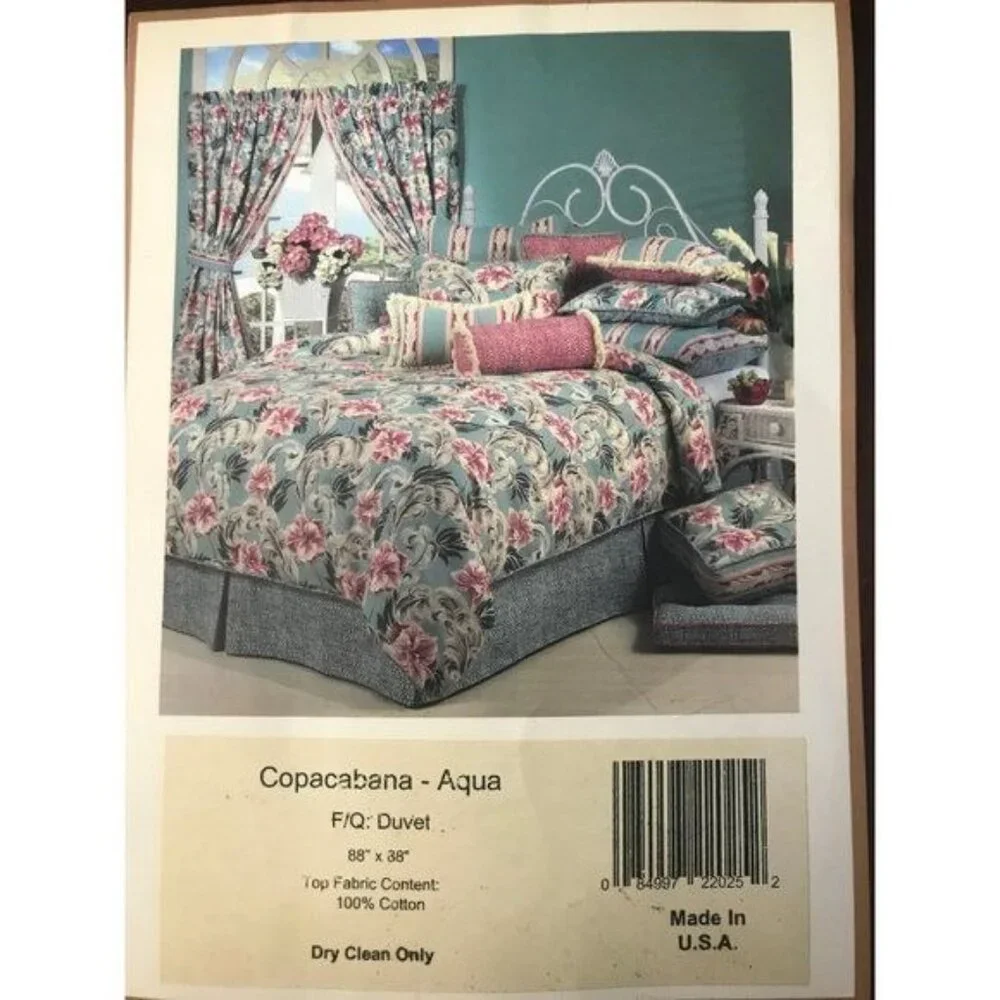 Newport Aqua Copacabana Duvet Cover F/Q 2 Euro 2 King Shams READ